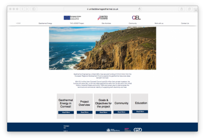 Cornwall, United Downs DEEP Jeotermal Projesi’nin yeni bilgilendirici web sitesi