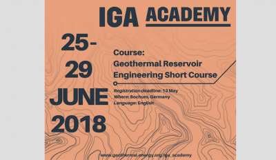 IGA Akademi: Jeotermal Rezervuar Mühendisliği Kısa Kurs, 25-29 Haziran, 2018