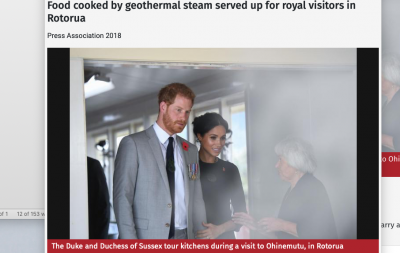 Prens Harry ve eşi Meghan, Yeni Zelanda Rotorua ‘da jeotermal yemek yapımını keşfediyor