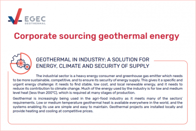 EGEC’den bilgi formu: Jeotermal enerjiyi kurumsal kaynak olarak sunmak