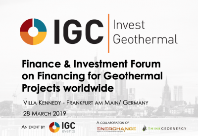 2. IGC Yatırım Jeotermal Finans ve Yatırım Forumu, 28 Mart 2019 – Frankfurt