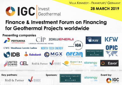 IGC Invest Geothermal’in (28 Mart 2019) forum programı son hali yayımlandı