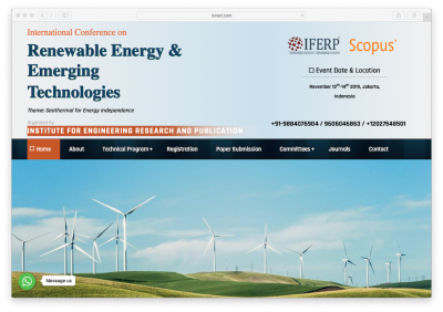 Uluslararası Yenilenebilir Enerji ve Gelişen Teknolojiler Konferansı (ICREET) – 13-14 Kasım 2019, Jakarta / Endonezya