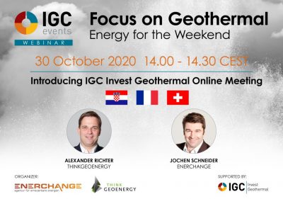 Web semineri – Hırvatistan, Fransa ve İsviçre’nin jeotermal pazarları