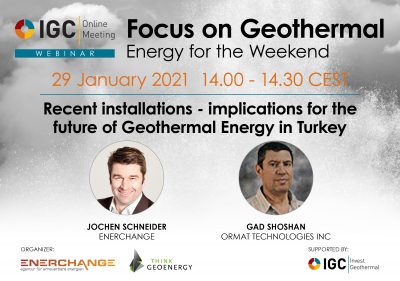 IGC’nin jeotermal odaklı çevrimiçi etkinliğinin bu haftaki konuğu Ormat’tan Gad Shoshan