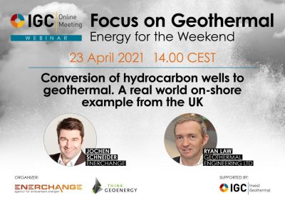 IGC’nin jeotermal odaklı çevrimiçi etkinliğinin bu haftaki konuğu Geothermal Engineering’den Ryan Law