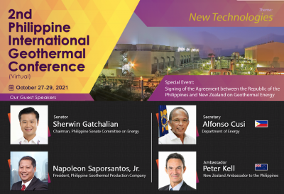 2. Filipinler Uluslararası Jeotermal Konferansı, 27-29 Ekim 2021