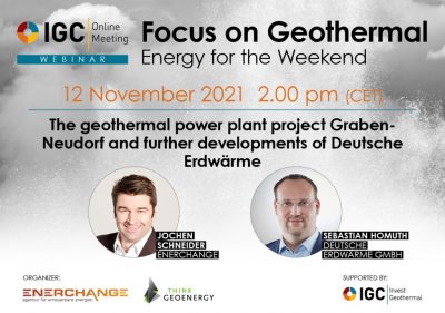 Web Semineri – Deutsche Erdwärme tarafından jeotermal geliştirme – 12 Kasım 2021