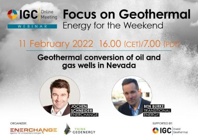 Web Semineri – Nevada’daki petrol ve gaz kuyularının jeotermal dönüşümü, 11 Şubat 2022