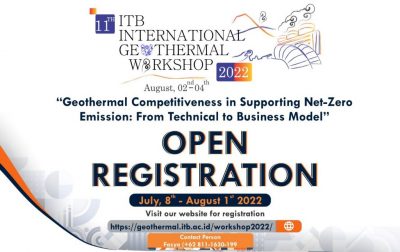 11. ITB Uluslararası Jeotermal Çalıştayı için kayıtlar başladı, 2-4 Ağustos 2022