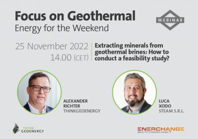Web Semineri – Jeotermal tuzlu sulardan mineral çıkarma: Fizibilite çalışması, 25 Kasım 2022