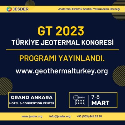 GT 2023 Türkiye Jeotermal Kongresi programı yayınlandı