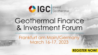 IGC Invest Jeotermal – 16-17 Mart 2023, Frankfurt, Almanya