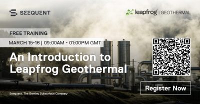 Leapfrog Jeotermal’e Giriş, çevrimiçi kurs, 15-16 Mart 2023
