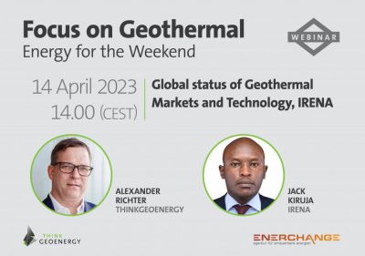 Web Semineri – Jeotermal Piyasaların ve Teknolojinin Küresel Durumu, IRENA – 14 Nisan 2023