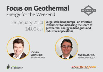 Web semineri – Jeotermal için büyük ölçekli ısı pompaları, 26 Ocak 2024