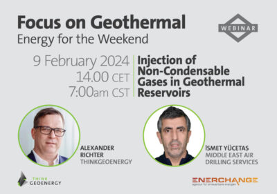 Web Semineri – Jeotermal rezervuarlara NCG enjeksiyonu, 9 Şubat 2024