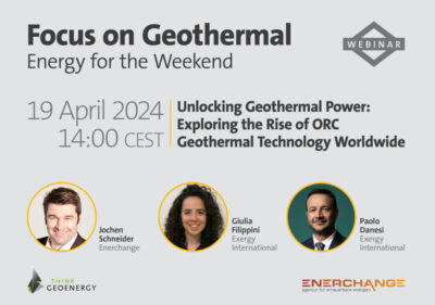 Çevrim İçi Seminer – Jeotermal ORC teknolojisinin dünya çapında büyümesi, 19 Nisan 2024