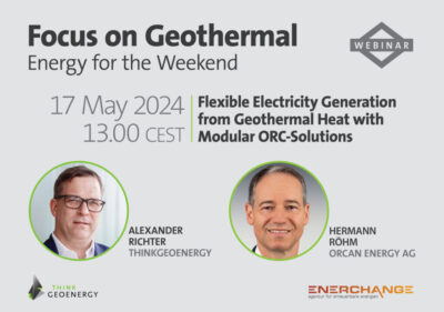 Çevrim İçi Seminer – Modüler ORC ile esnek jeotermal enerji üretimi, 17 Mayıs 2024