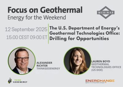 Web Semineri – ABD Enerji Bakanlığı Jeotermal Teknolojiler Ofisi: Fırsatlar için sondaj, 12 Eylül 2025
