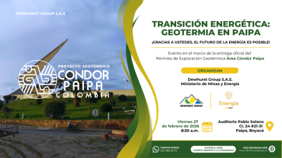 Dewhurst Group, Kolombiya’daki Cóndor Paipa jeotermal projesi için arama ruhsatı alacak